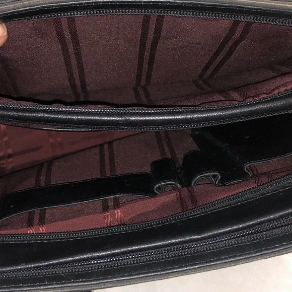 Tumi vintage striped nylon and leather shoulder tote bag - Picture 3 of 7